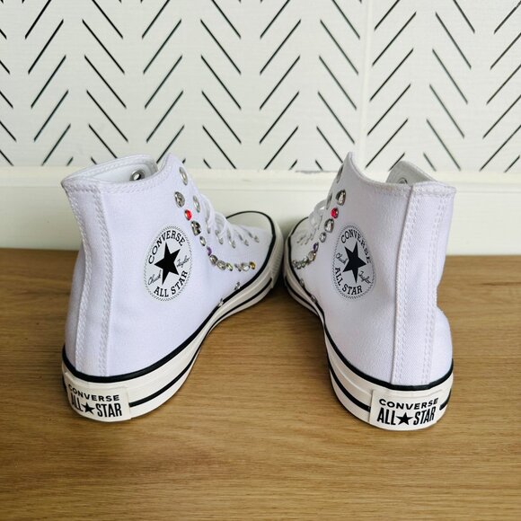 ⭐Chuck Taylor All Star Y2K Gemstones Luxe 7.5 Women Shoes White Sneakers A10290C - Picture 6 of 13